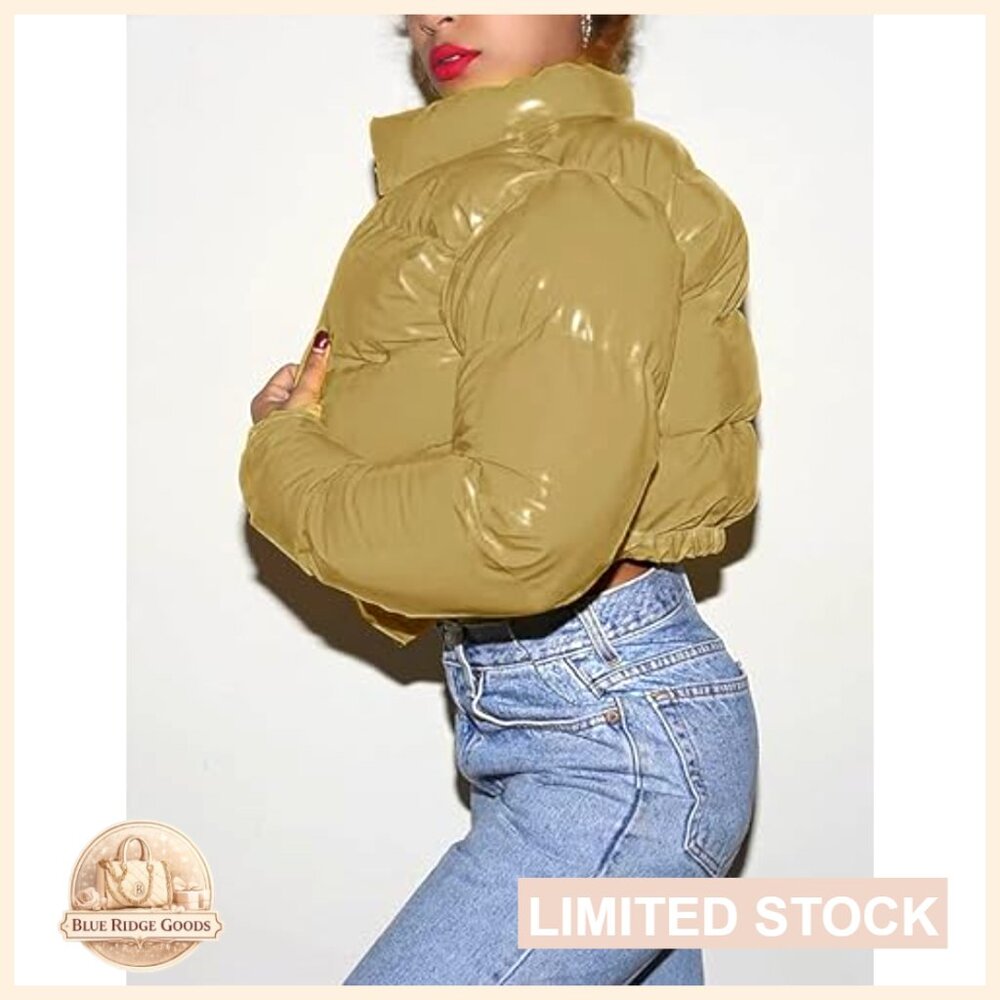 Polyester+Spandex Down Jacket, Stand Collar Slim … - image 3